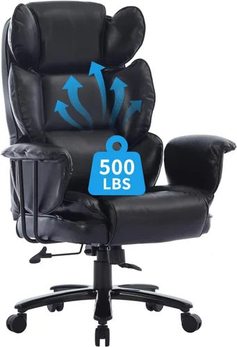 Vigosit Silla de oficina grande y alta, asiento ancho de 500 libras, ergonómica con soporte lumbar para aliviar el dolor de espalda baja, silla de