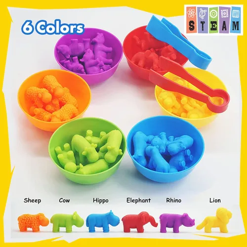 Miniatura 5 de UNIQUE KIDS Juego de Juguetes Educativos de Conteo con Tazas de Clasificación – Juego de Entrenamiento de Clasificación de Colores Sensoriales