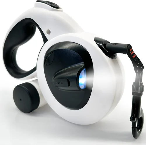 Miniatura 5 de AVANTO - Correa retráctil para perro con linterna, correa de seguridad nocturna LED resistente de 16 pies para perros de hasta 110 libras - 360° sin