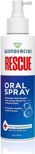 Wondercide Rescue - Spray oral para perros y gatos – Refresca el aliento, calma las encías, cuidado dental diario sin alcohol con hipocloroso puro –