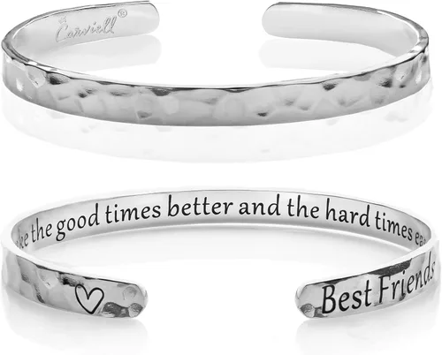 Miniatura 104 de Carviell Pulseras grabadas para mujer, inspiradoras, amistad, amor, mamá, hija, hermana, cristiana, graduación, conmemoración y regalos de boda, más