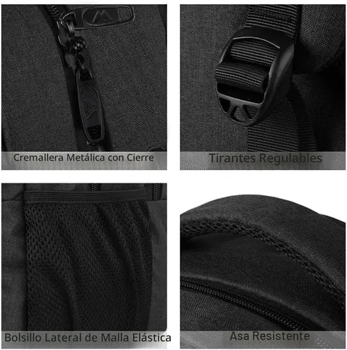 Miniatura 4 de MATEIN - Mochila empresarial para laptop de 15.6 pulgadas, mochila de viaje con puerto de carga USB, resistente al agua, para trabajo, universidad