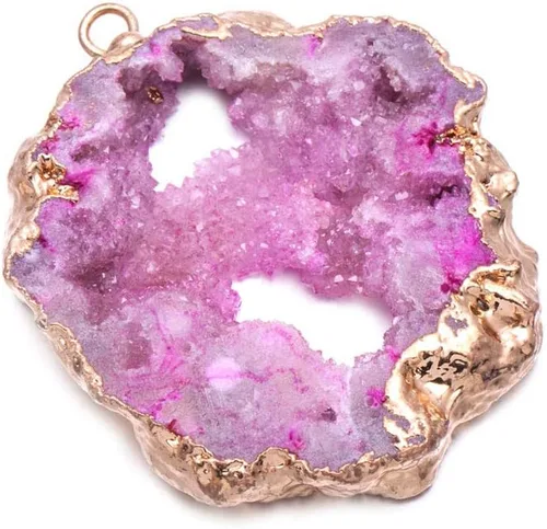 Miniatura 5 de 5 dijes naturales de ágata irregular, geoda, cuarzo, cristal druzy, colgante para collares, fabricación de joyas