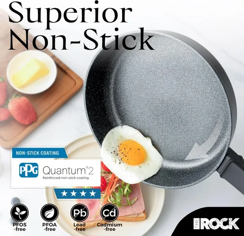 Miniatura 5 de THE ROCK SOHO - Juego de utensilios de cocina de 15 piezas, ollas y sartenes antiadherentes con ROCK.TEC, compacto para cocinas urbanas, no se pega