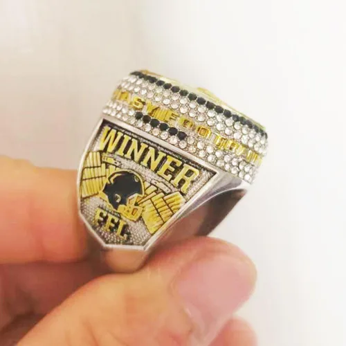 Miniatura 4 de Anillo del campeonato de fútbol de fantasía 2023 Anillo pesado de campeón FFL Trofeo de premio chapado en oro y plata para ganador de la Liga