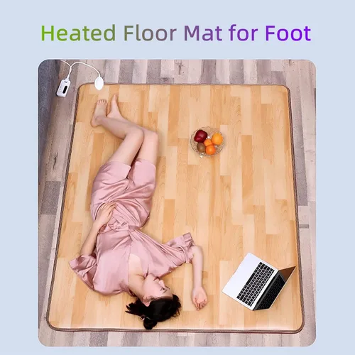 Miniatura 2 de Alfombrillas eléctricas con calefacción – Alfombra grande de grano de madera, calentador de suelo para el hogar, calentador de pies calentado debajo