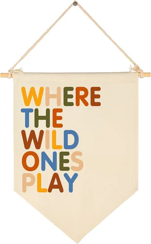 Miniatura 15 de Banderín Colgante de Lona "Stay Wild Ocean Child" - Bandera Decorativa para Pared, Regalo para Guardería, Bebé, Niños, Niño, Niña, Recién Nacido