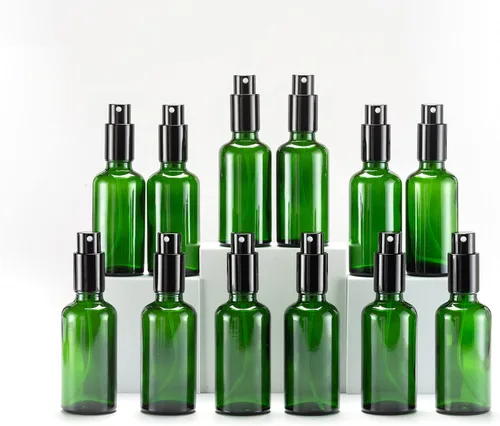 Miniatura 36 de YIZHAO Botellas de vidrio ámbar de 1 oz, con pequeño aerosol de niebla fina, tapa de metal, recargable para aceite esencial, viajes, limpieza