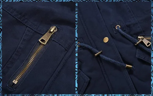 Miniatura 4 de Bellivera Chaqueta tipo parka de sarga para mujer, abrigo largo cálido con capucha y cuello de piel sintética