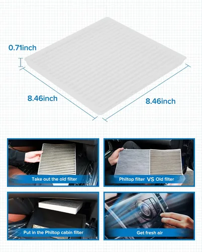 Miniatura 7 de PHILTOP Filtro de aire de cabina, reemplazo para CF9846A, Prius 2001-2009, Sienna LE 2004-2009, 4Runner 2003-2009, filtro de cabina Premium ACF016
