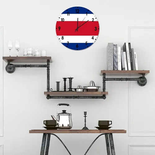 Miniatura 716 de Cheyan Reloj de pared con bandera de Canadá de 12 pulgadas, silencioso, sin tictac, de PVC, funciona con pilas, reloj redondo decorativo, regalo