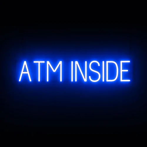Miniatura 23 de SpellBrite Letrero de cajero automático para negocios Señales relacionadas con cajeros automáticos y EBT con aspecto de neón, luz LED verde 14.6
