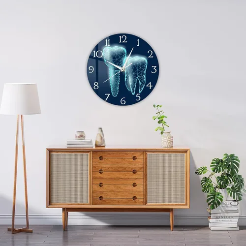Miniatura 6 de Reloj de pared dental para oficina, relojes de dientes de 12 pulgadas, con batería, silencioso, sin garrapatas, reloj de pared para oficina dental