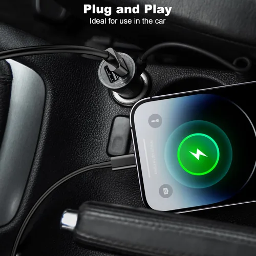 Miniatura 4 de Cveael Cable Carplay para automóvil, cable USB A a Lightning de 3 pies compatible con iPhone 14 13 12 11 Pro Max XR XS X 8 7 6 Plus SE iPad cargador
