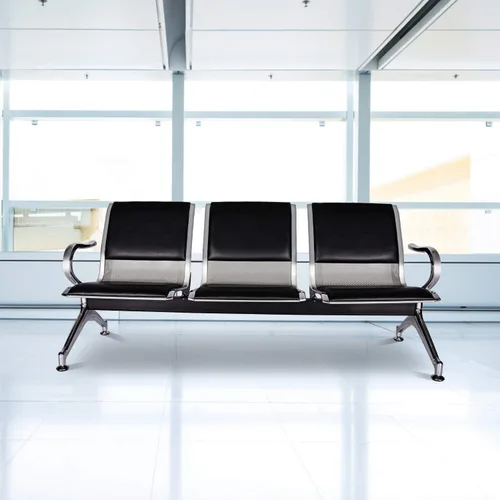 Miniatura 7 de AIIT Kinlife - Silla de recepción de 3 asientos, banco de oficina de piel sintética para sala de espera con reposabrazos, asiento de muebles