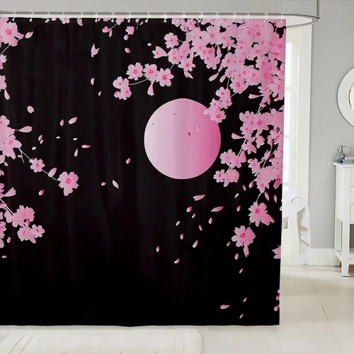 Miniatura 31 de Cortina de ducha de frutas y sandía, juego de cortina de ducha para niños y adultos, bonita cortina de baño de papaya, limón, pitaya, caricaturas