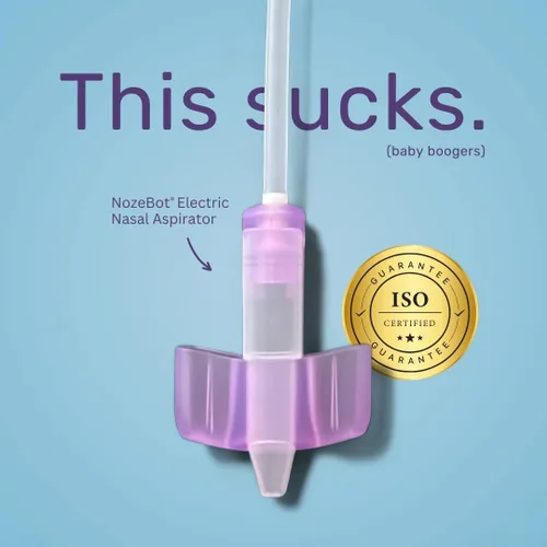 Miniatura 5 de Dr. Noze Best NozeBot On the Go Starter Bundle Aspirador nasal eléctrico para bebés con pieza nasal para recién nacidos y 40 filtros Regalo