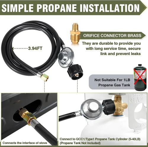 Miniatura 4 de BESTFIRE Estufa de Propano Portátil para Exteriores - Quemadores Duales de 9000/12000 BTU con Encendido Automático, Acero Resistente al Óxido