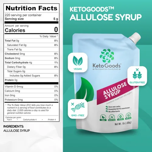 Miniatura 2 de Keto Goods Edulcorante de alulosa - Jarabe keto sin azúcar, cero calorías sin carbohidratos, alulosa líquida sin impacto glucémico, 16 onzas