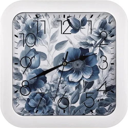 Miniatura 16 de 10" Square Modern Wall Clock,A Cat in Outer Space Print Kitchen Clocks Wall Battery Operated,Silent Non Ticking Unique Funny Cute Wall Clock for