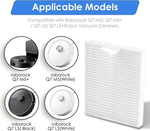 Miniatura 5 de Paquete de 6 filtros HEPA de repuesto Q7 M5/M5+ compatibles con aspiradora robot Roborock Q7 L5/Q7 L5+, kit de accesorios, filtro vertical, filtros