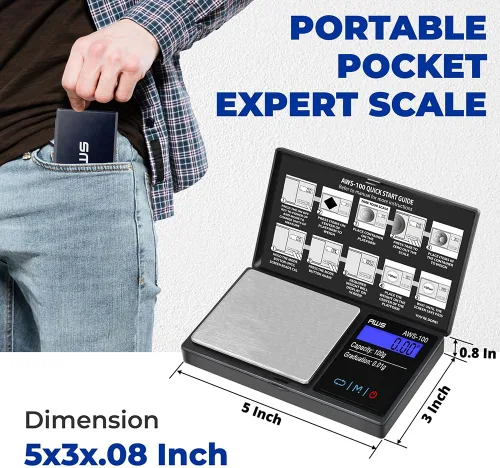 Miniatura 3 de AWS Series Báscula digital de bolsillo, Serie AWS, Negro
