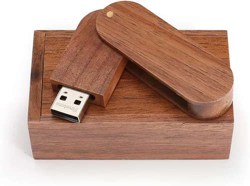 Memoria USB 2.0 de madera novedad 16GB almacenamiento de datos Memory Stick USB Stick girar Pendrive con caja de madera