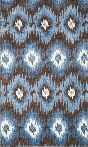 Miniatura 11 de SAFAVIEH Retro Collection - Alfombra decorativa de 3 x 5 pies, marrón oscuro y azul, diseño abstracto moderno, no desprende pelusa y de fácil