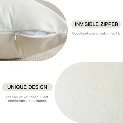 Miniatura 7 de OTOSTAR Paquete de 2 fundas de almohada decorativas de terciopelo suave, fundas de cojín cuadradas sólidas para decoración del hogar, fundas