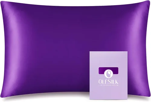Miniatura 18 de Olesilk - Funda de almohada 100% seda con cremallera oculta para la belleza del cabello y la piel, ambos lados, 19 milímetros (0.74 pulgadas), Azul