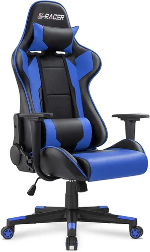 Miniatura 14 de Homall - Silla ejecutiva con respaldo alto, de piel sintética, ergonómica, ajustable y giratoria con soporte lumbar y reposacabezas para juego, Rosa