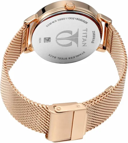 Miniatura 4 de Titan Sparkle Reloj de vestir multifuncional para mujer con cristales Swarovski cuarzo, resistente al agua, banda de malla