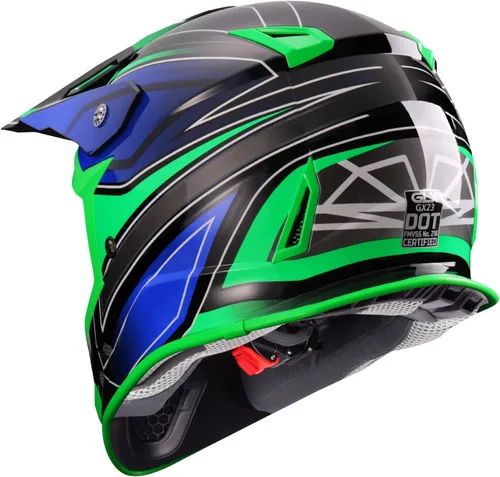 Miniatura 2 de GLX GX23 - Casco de cara completa para motocicleta todoterreno/motocross/ATV para hombres y mujeres, aprobado por el Departamento de Transporte