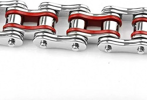 Miniatura 2 de Brazalete LEADCIN de acero inoxidable para hombre, diseño de cadena de bicicleta