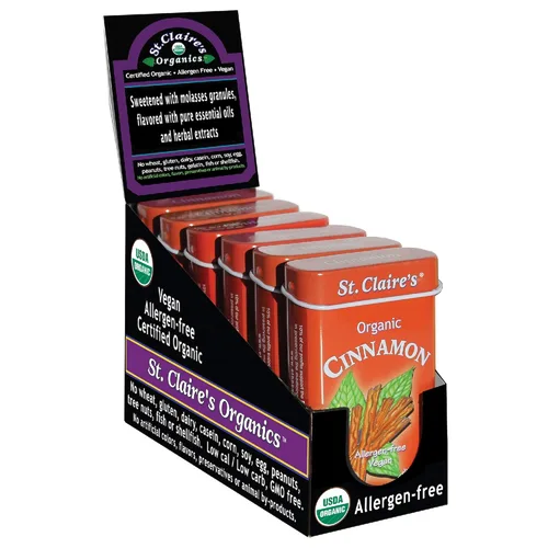 Miniatura 33 de Pastillas Herbales Orgánicas de St. Claire, (Jengibre, lata de 1.5 onzas, paquete de 3) Sin gluten, veganas, sin OMG, a base de plantas, sin