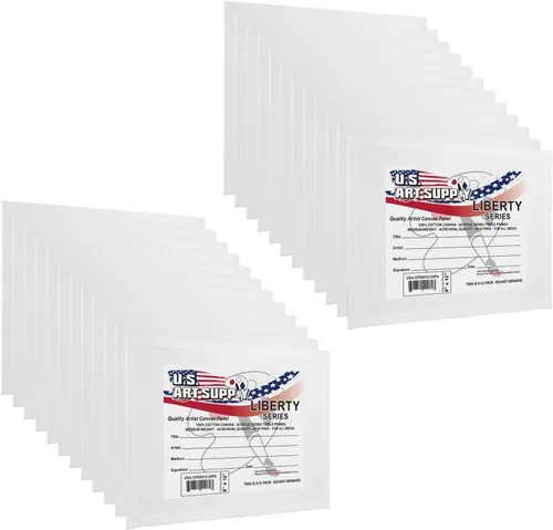 Miniatura 25 de U.S. Art Supply Paneles de lienzo artístico de 16 x 20 pulgadas, paquete de 4 lienzos de algodón pesado de 8 onzas sin ácidos para pintar acrílicos