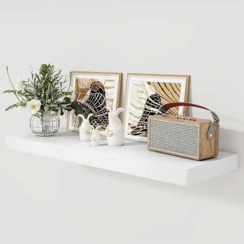 Miniatura 56 de Fun Memories - Estante flotante de 12 pulgadas, estantes de pared de madera rústica para decoración de pared y almacenamiento, estante flotante