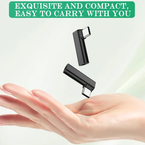 Miniatura 6 de Adaptador de auriculares USB C de 90 grados a 0.138 in, 90 grados tipo C macho a 0.138 in hembra Aux Audio Dongle Converter, para dispositivos