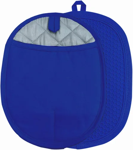 Juego de 2 soportes de silicona para ollas con bolsillos, antideslizantes, acanalados, para cocinas, almohadillas calientes resistentes al calor y