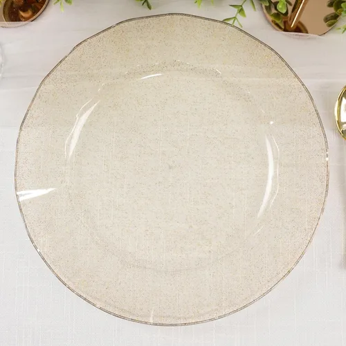 Miniatura 40 de Efavormart - Platos de cena de 11 pulgadas – Juego de 10 platos desechables redondos de plástico negro con borde dorado rizado – Vajilla elegante