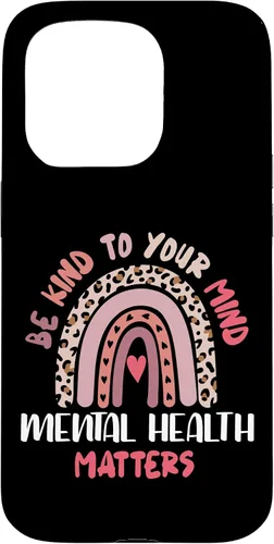 Miniatura 14 de iPhone 16 Mental Health Matters Rainbow Be Kind To Your Own Mind Case
