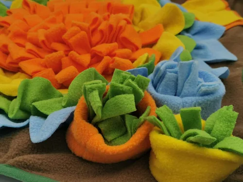 Miniatura 7 de Alfombrilla de olfateo para perros, alfombrilla de alimentación de mascotas, almohadilla para olfatear cachorros, juguetes interactivos de Naranja