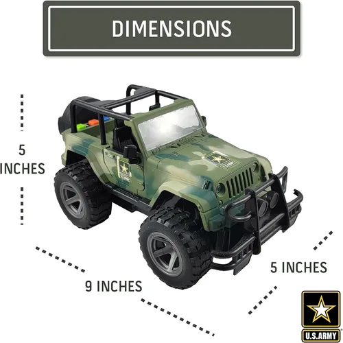 Miniatura 4 de Lollipop United States Army Camión de juguete con potencia de fricción 1/16 modelo de vehículo todo terreno con luz de coche y sonido, juguete
