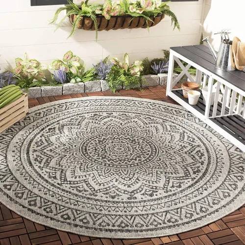 Miniatura 9 de SAFAVIEH Alfombra lavable para exteriores, colección Courtyard - Pasillo de 2.3 x 8 pies, color beige claro y marrón claro, no desprende pelusa