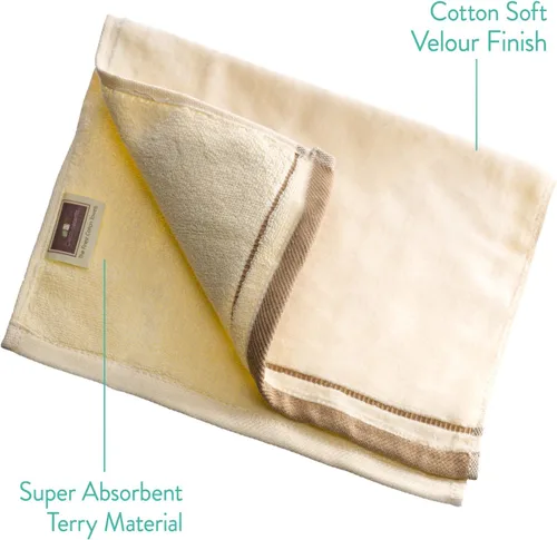 Miniatura 5 de Regalos con monograma, juego de 4 toallas de mano de 11 x 18 pulgadas bordadas en color dorado café, extra absorbente, 100% de algodón. Regalo
