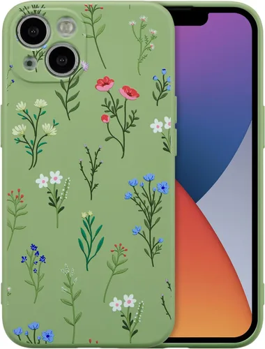 Miniatura 114 de RALEAVO Funda Floral para iPhone 12, Cubierta de Silicona Líquida con Bonito Patrón de Rama de Flores para Niñas y Mujeres, Funda Protectora de Goma