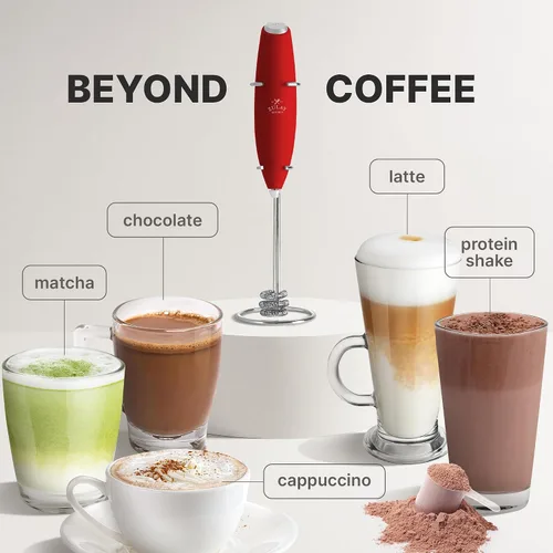 Miniatura 122 de Zulay Milk Boss Espumador de leche potente manual, hace espuma para latte, batidor para mezclar bebidas, café, miniespumador para capuchino, frappé