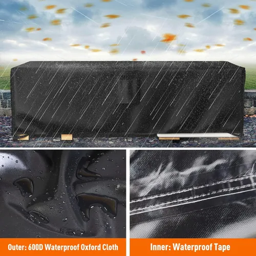 Miniatura 6 de Ruimoy Fundas para muebles de patio, funda impermeable para muebles de exterior, uso general, fundas para mesa exterior y silla, resistentes 600D
