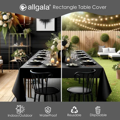 Miniatura 3 de allgala Juego de 12 manteles de plástico premium para mesa, desechables - 54 x 108 pulgadas - Impermeable, resistente a manchas, fácil de limpiar
