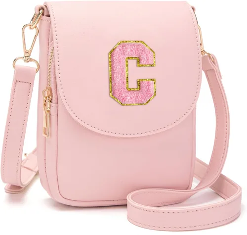 Miniatura 43 de Viverte Bolso Cruzado para Niñas Adolescentes Pequeñas, Bolso Inicial para Celular, Pequeña Cartera para Niños Pequeños, Bolso de Cuero con Tres